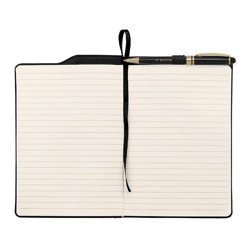 Canopy Street Black Notes Padfolio And Pen Set/Two Piece Journal Writing Stationery Set/Faux Leather Folio Notebook With Black And Gold Pen - Image 3